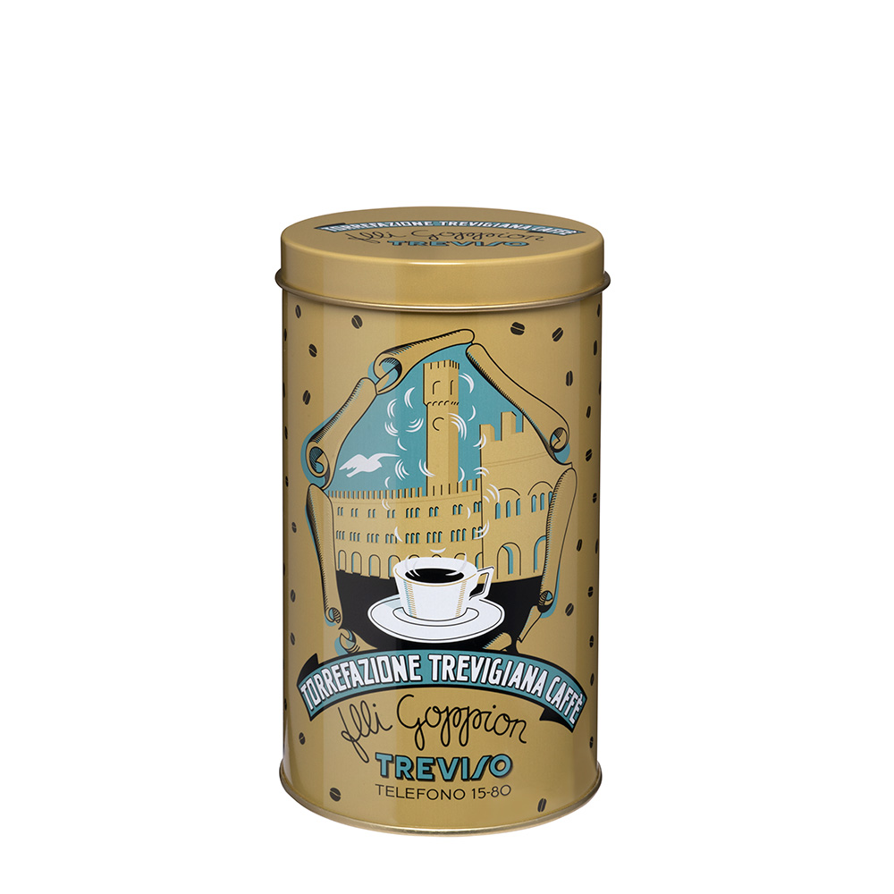 Goppion Történelmi fémdoboz, 250 g őrölt kávéval